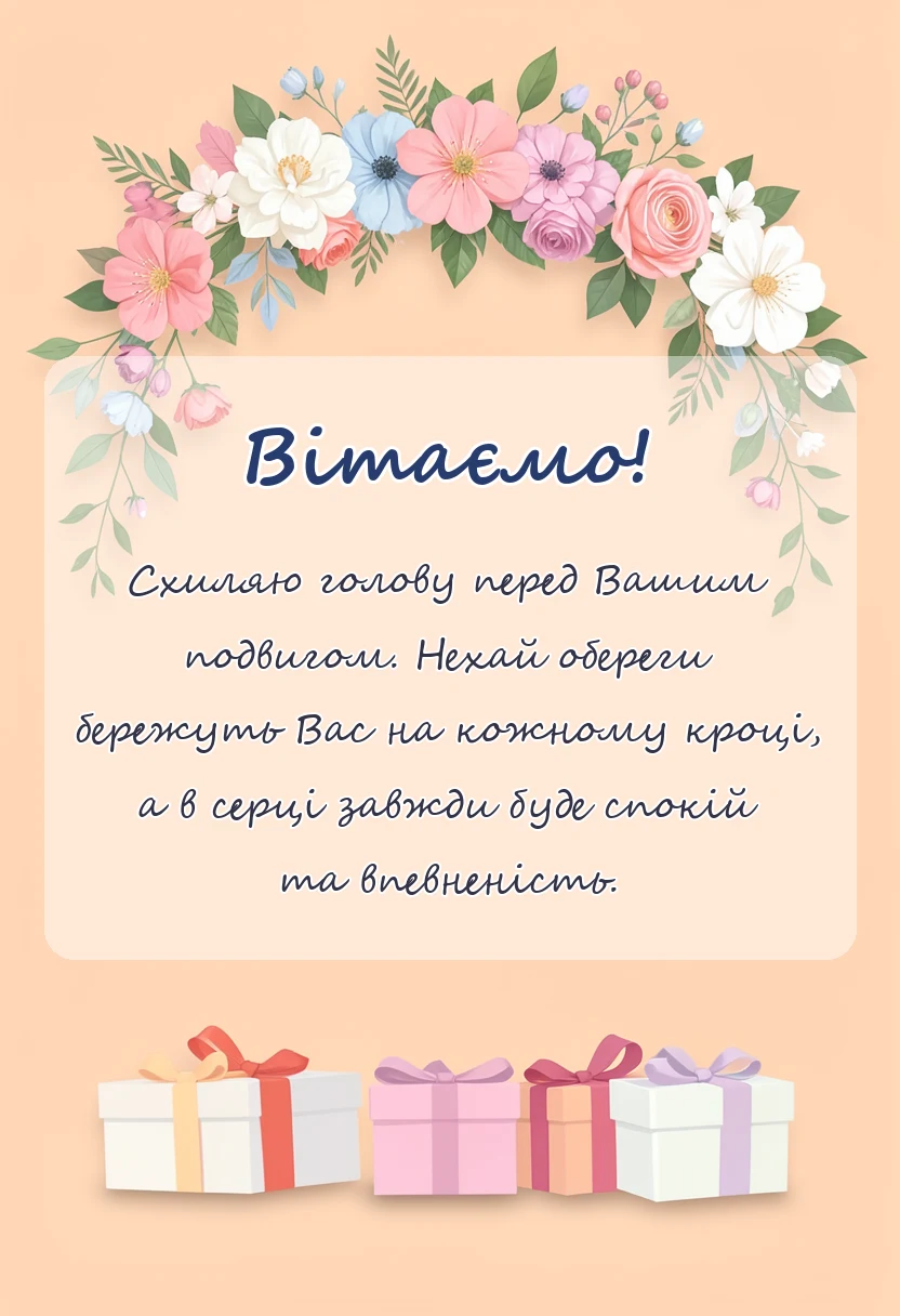 вітальна листівка - привітання з днем захисників і захисниць