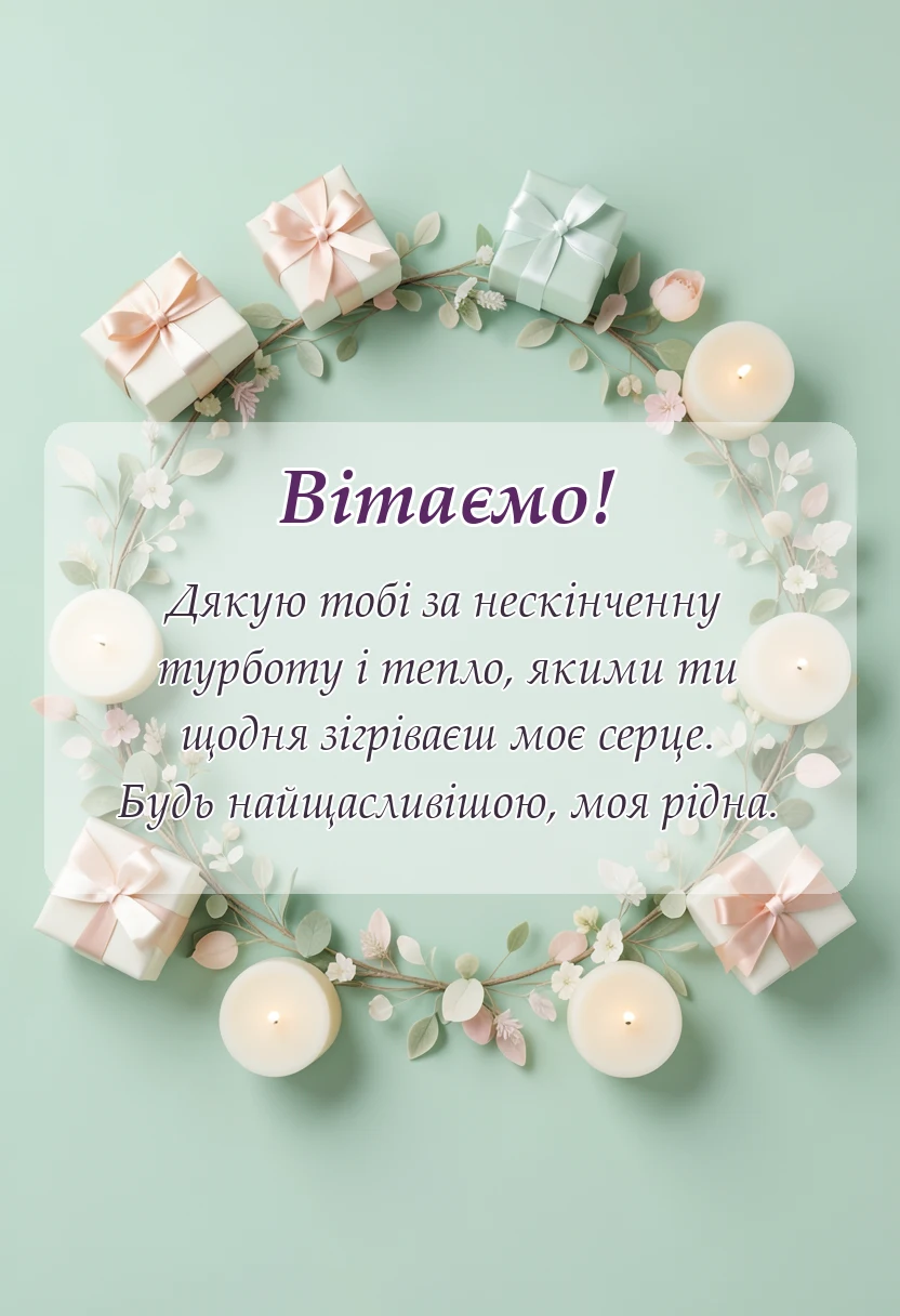 красива листівка: привітання з днем матері своїми словами