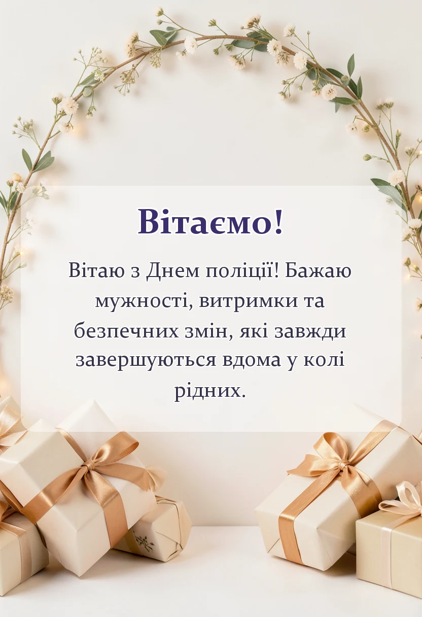 унікальна листівка - привітання з днем поліції