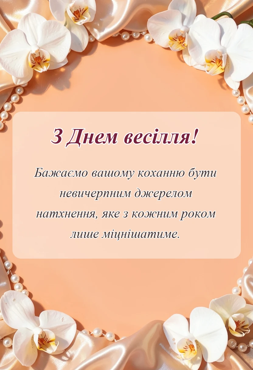 листівка з побажанням - привітання з весіллям