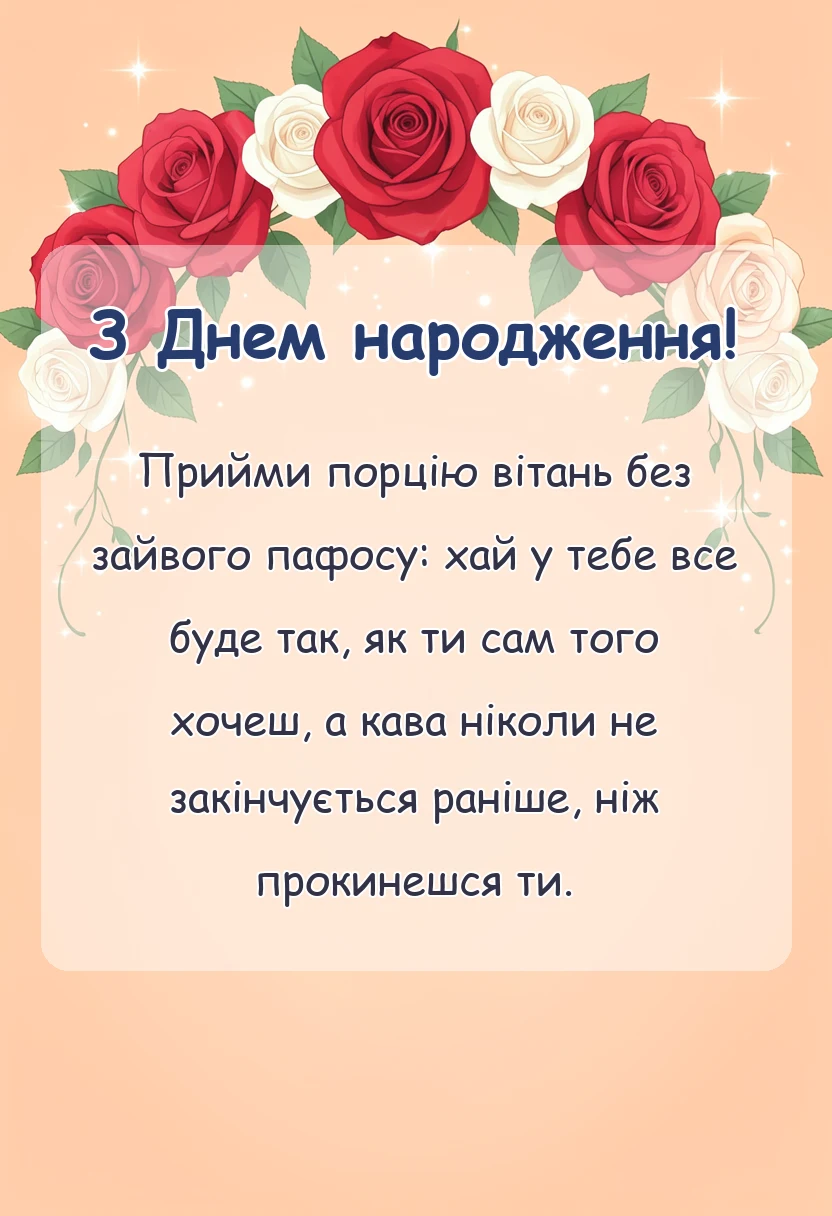 унікальна листівка - привітання з днем народження своїми словами прикольні