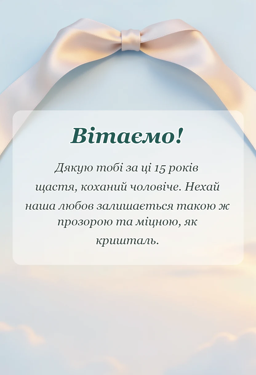 листівка з побажанням - картинки чоловіку на кришталеве весілля