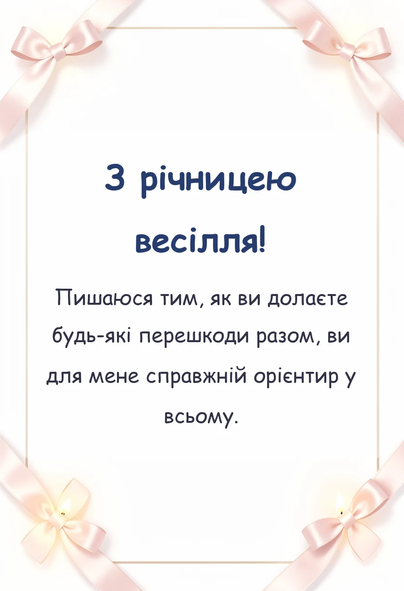 вітальна листівка - привітання дітей з річницею весілля