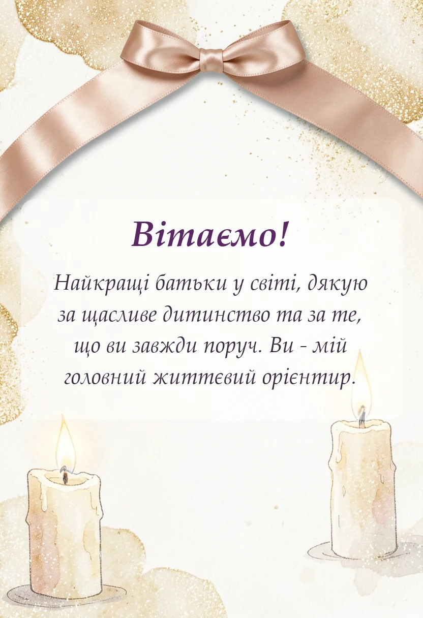 вітальна листівка - подяка батькам українською