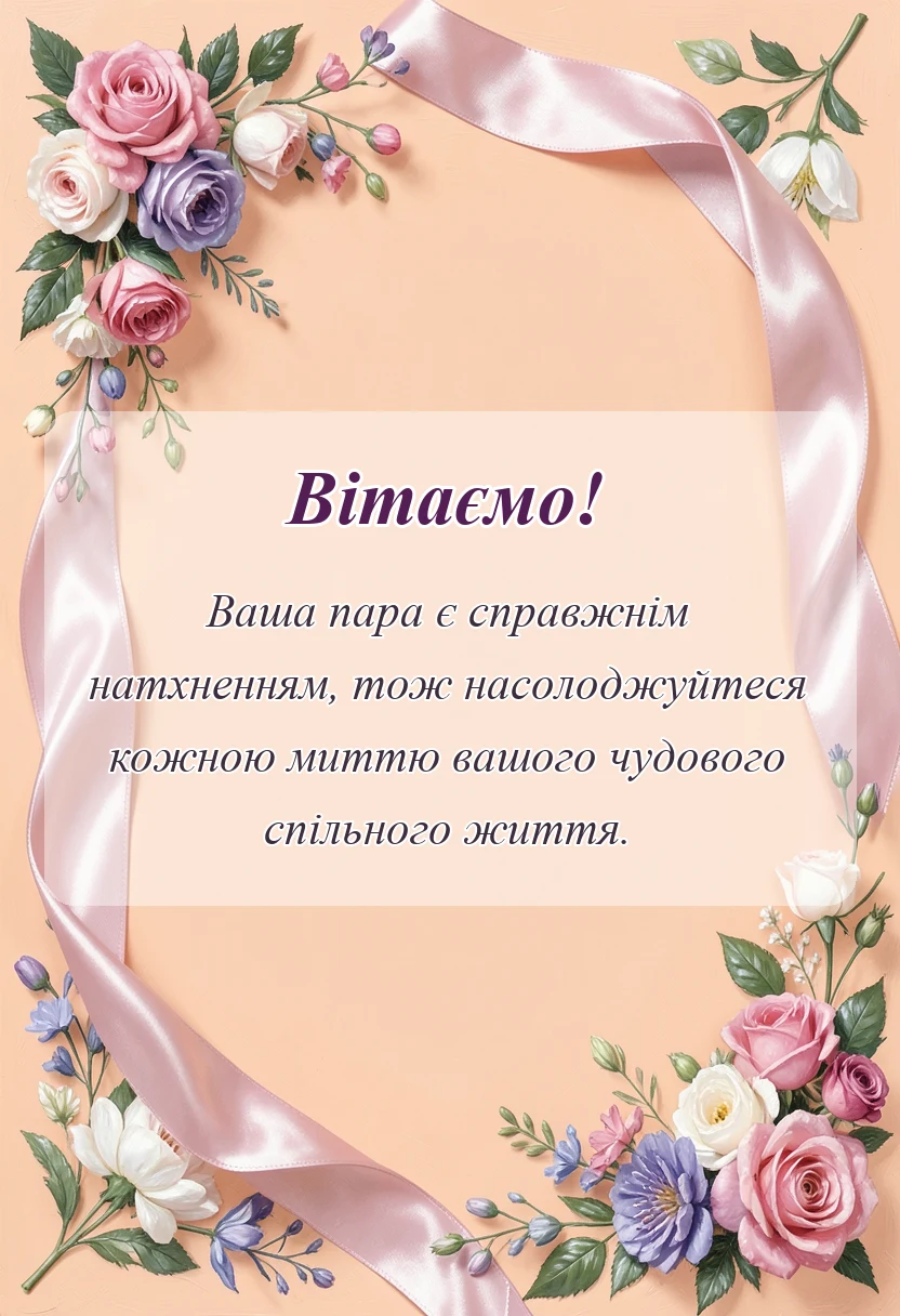 красива листівка: привітання з роком весілля проза