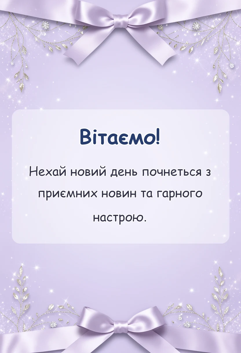 вітальна листівка - гарне привітання з добрим ранком