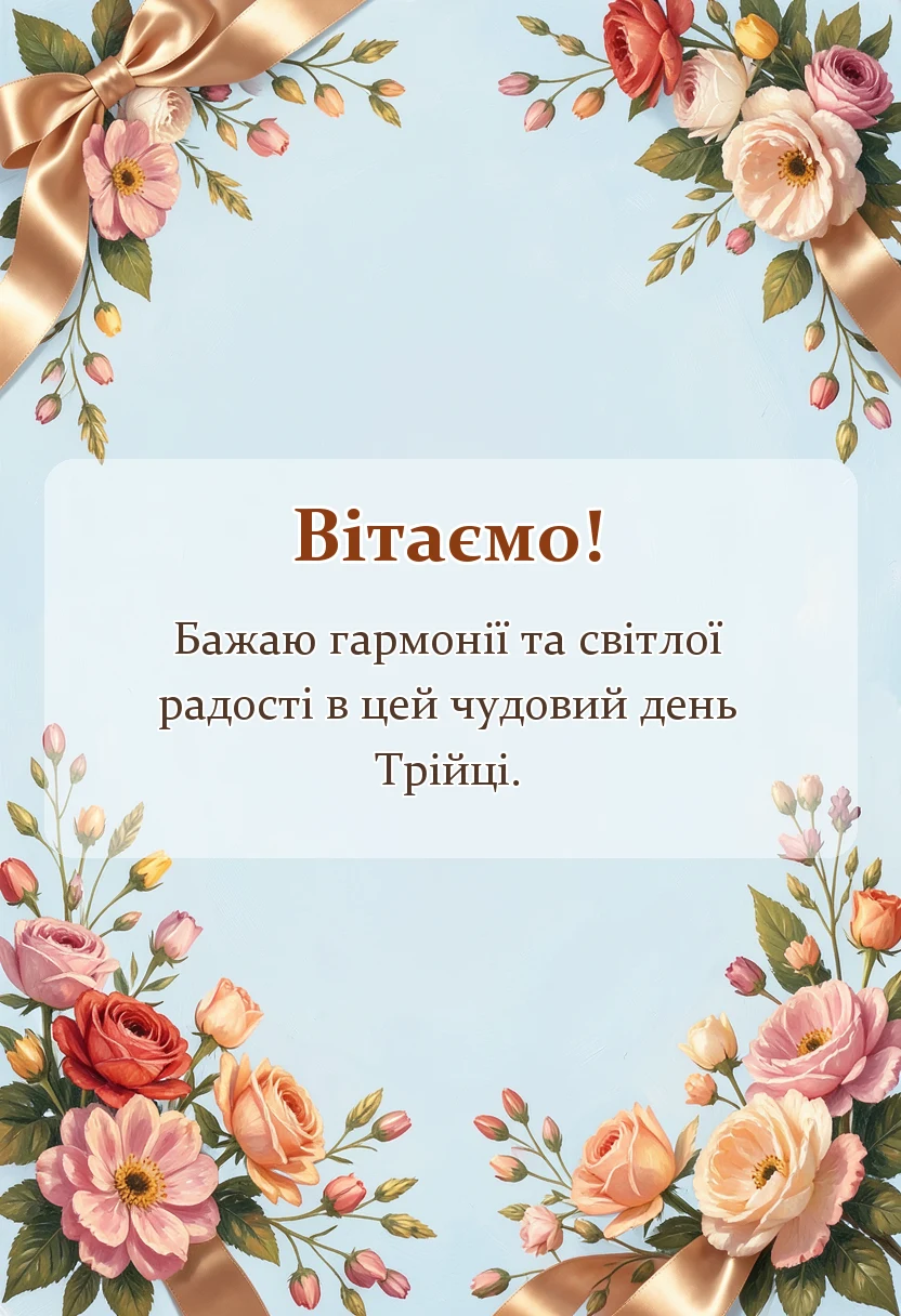 святкова картинка: листівки привітання з трійцею