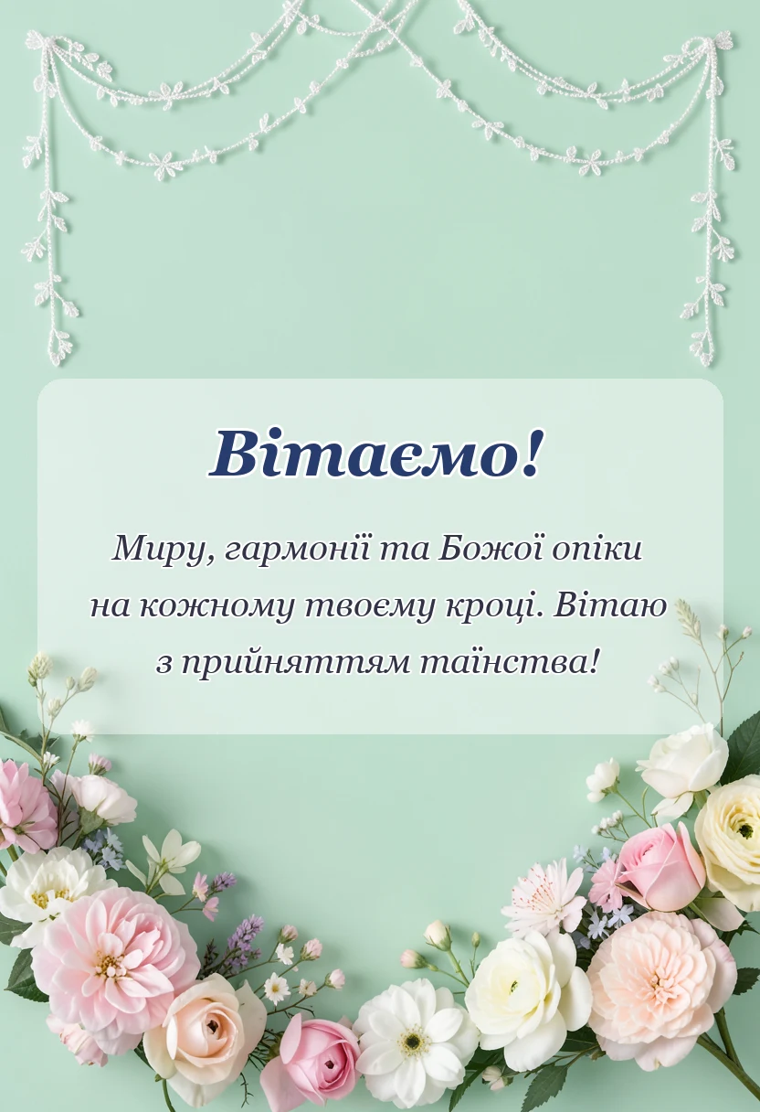 красива листівка: що бажають на перше причастя