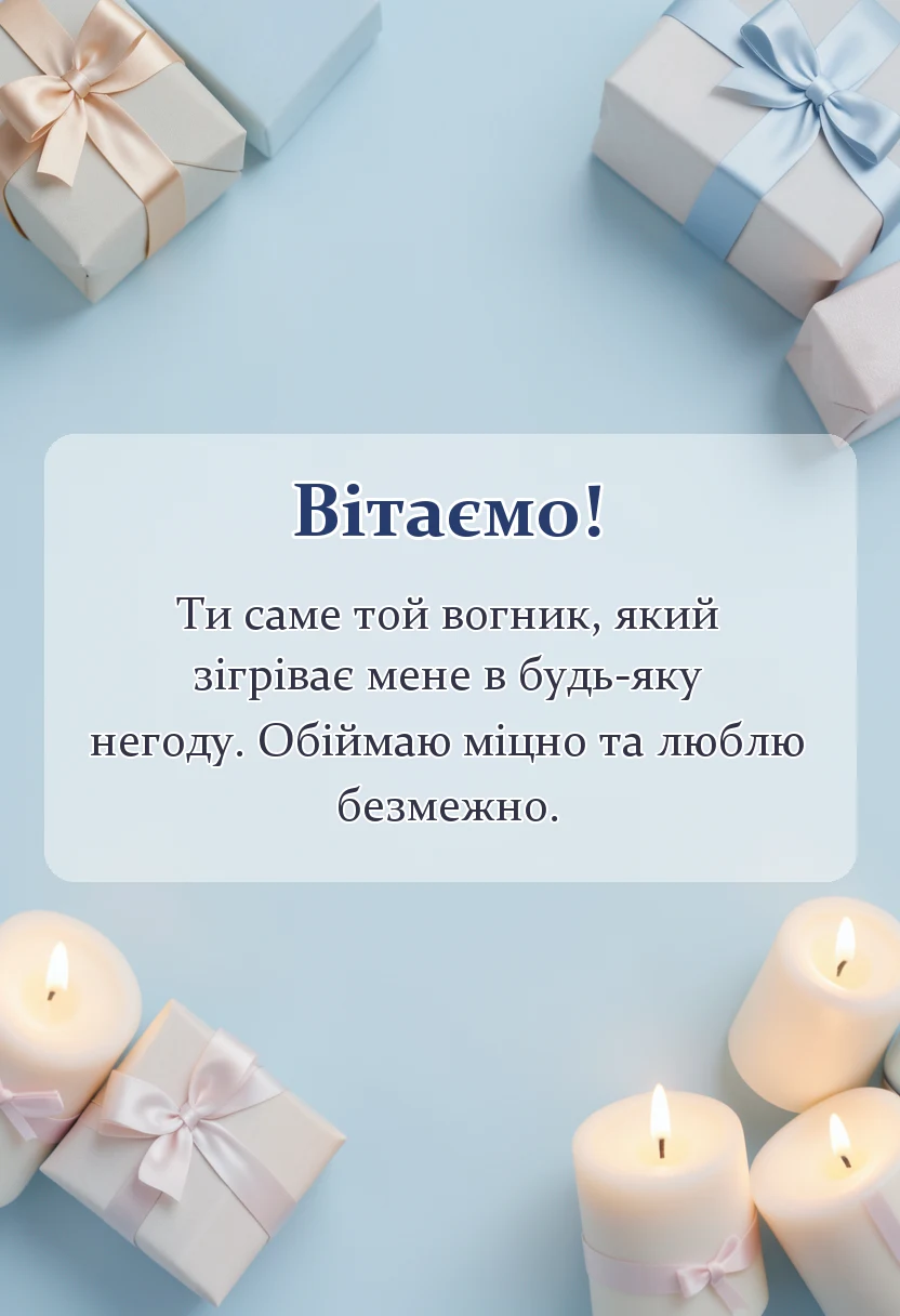 вітальна листівка - привітання з днем закоханих в прозі