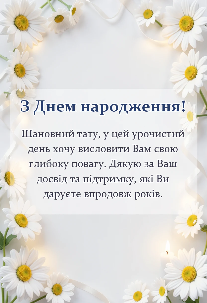 унікальна листівка - привітання з днем народження батькові картинки побажання