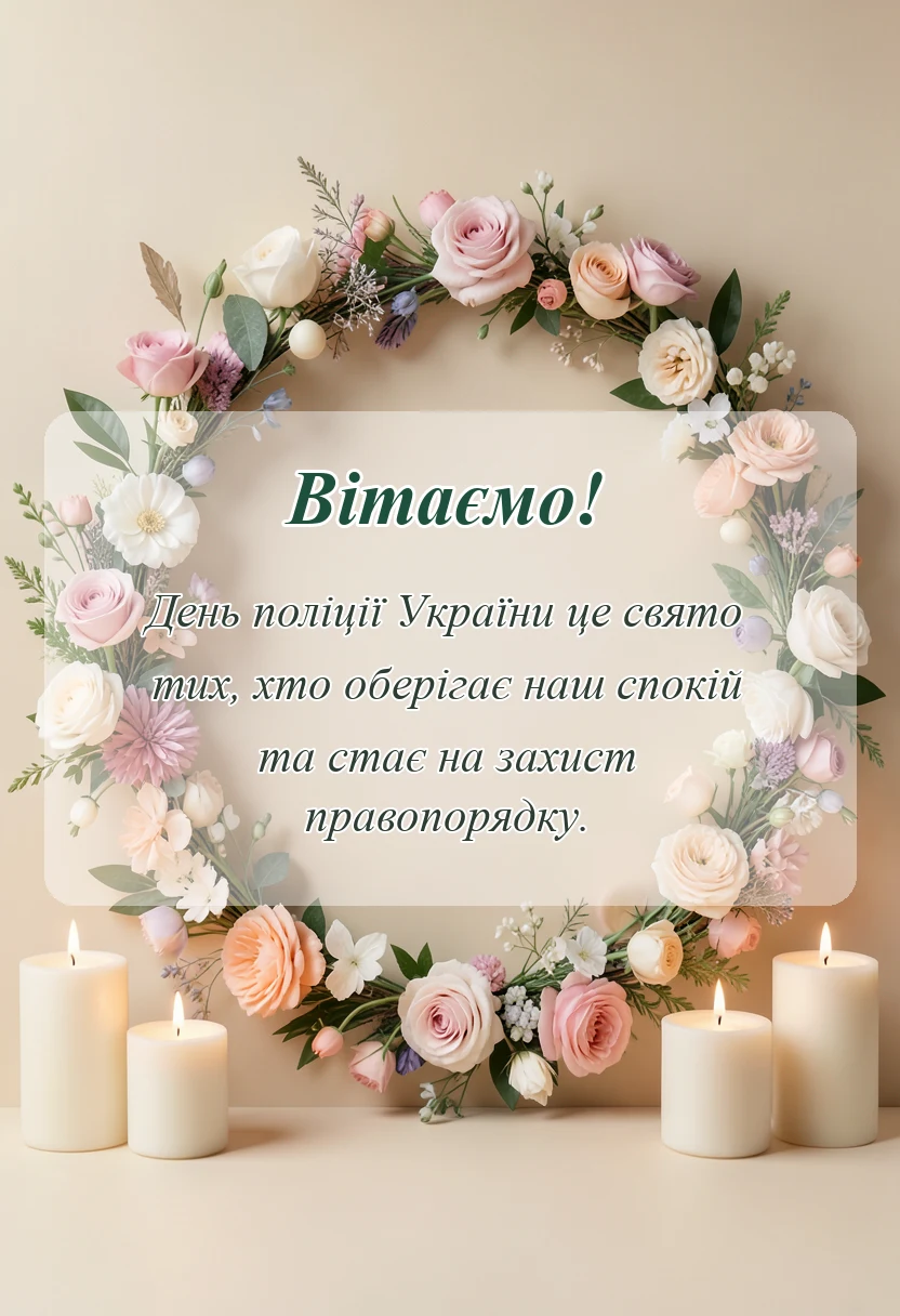 унікальна листівка - привітання з днем поліції