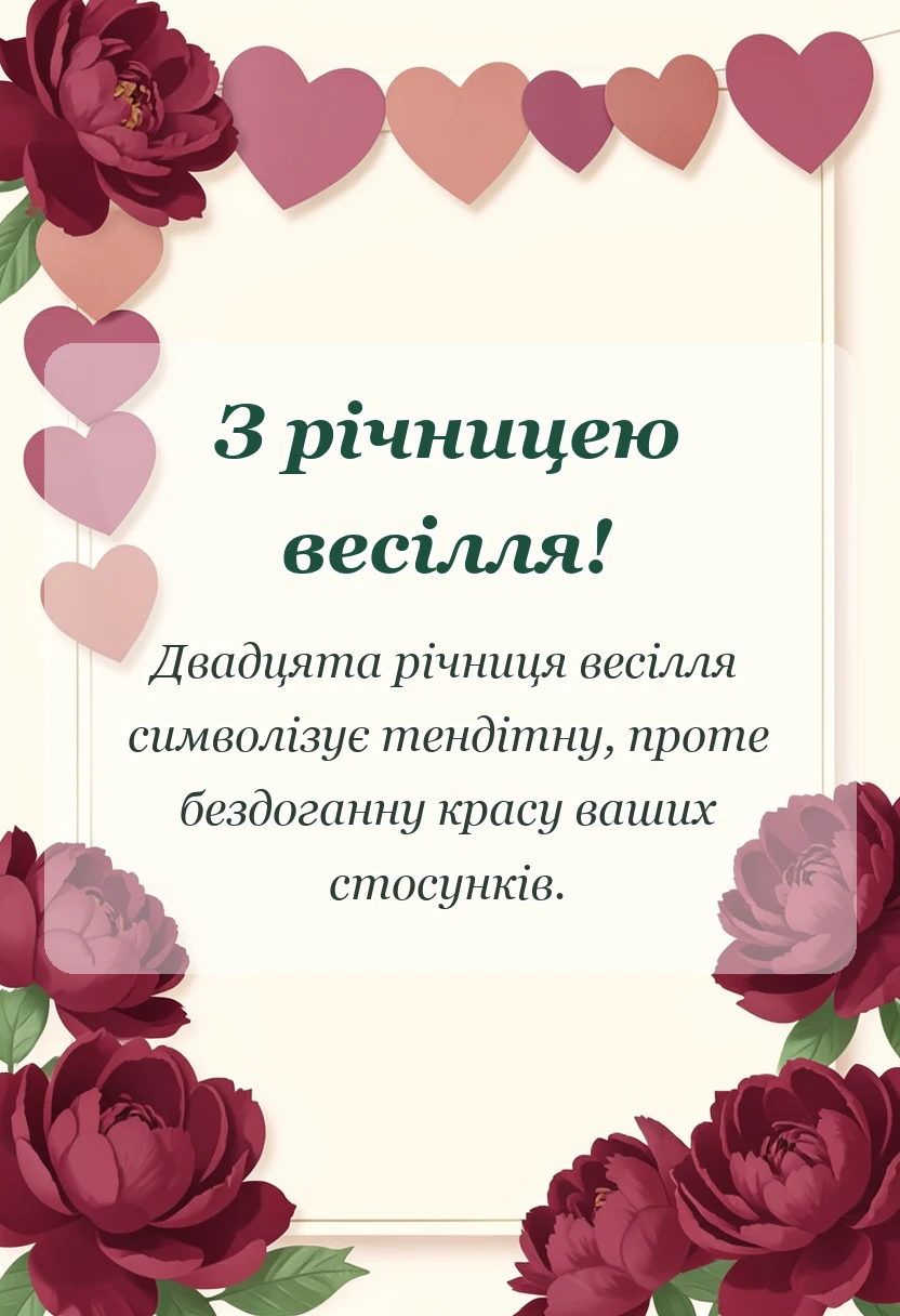 листівка з побажанням - картинки з порцеляновою річницею весілля