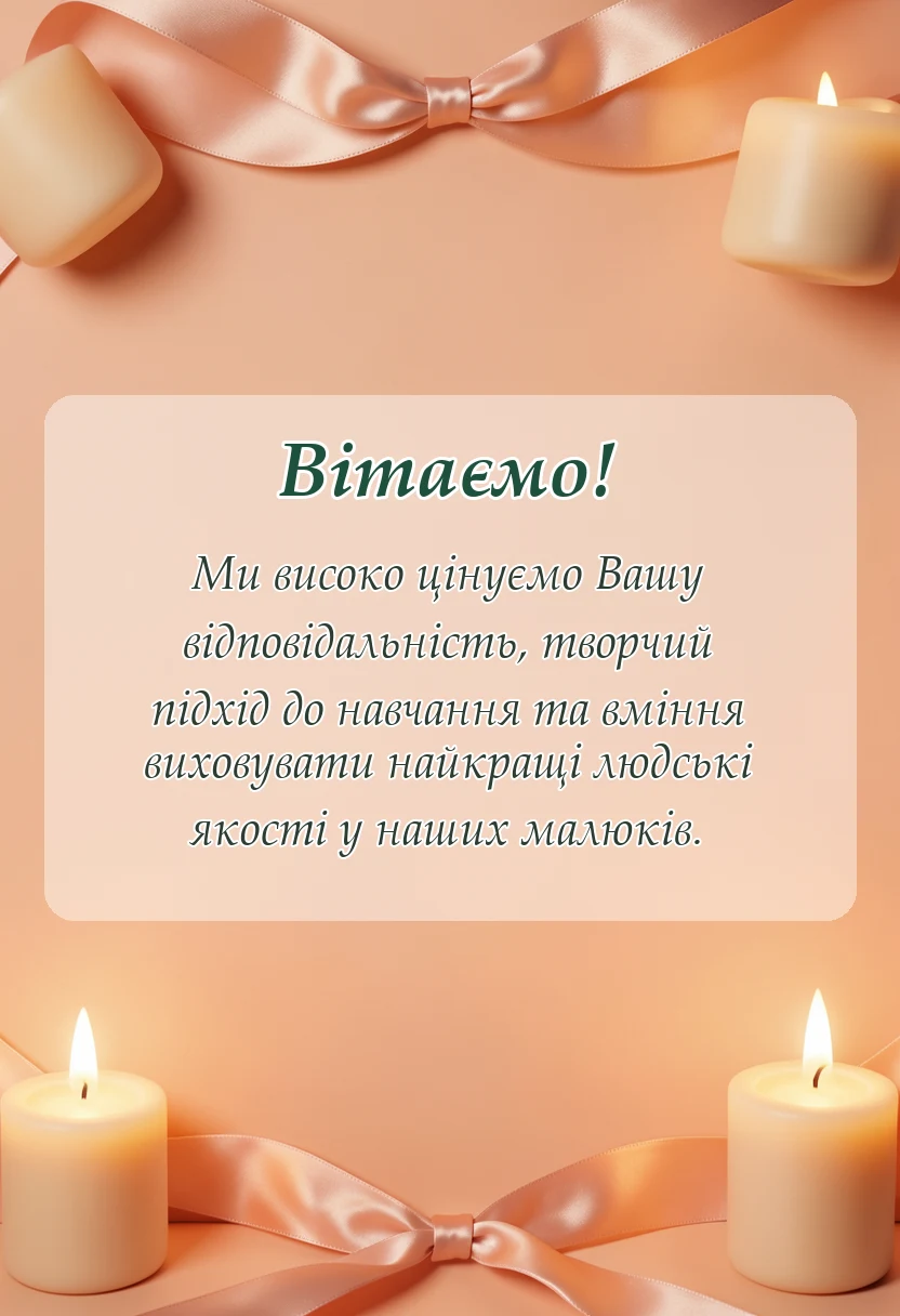 святкова картинка: подяка вихователям на випускний в садочку