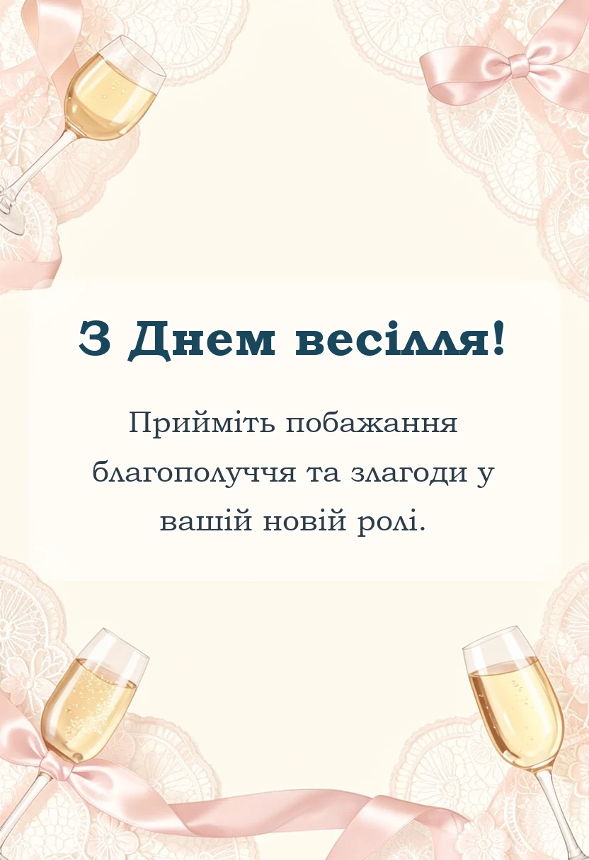 вітальна листівка - привітання з весіллям