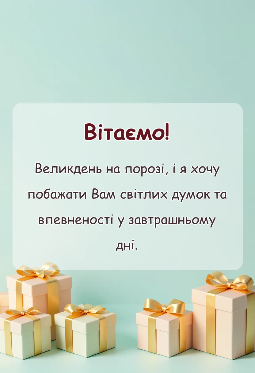 листівка з побажанням - привітання з прийдешнім великоднем