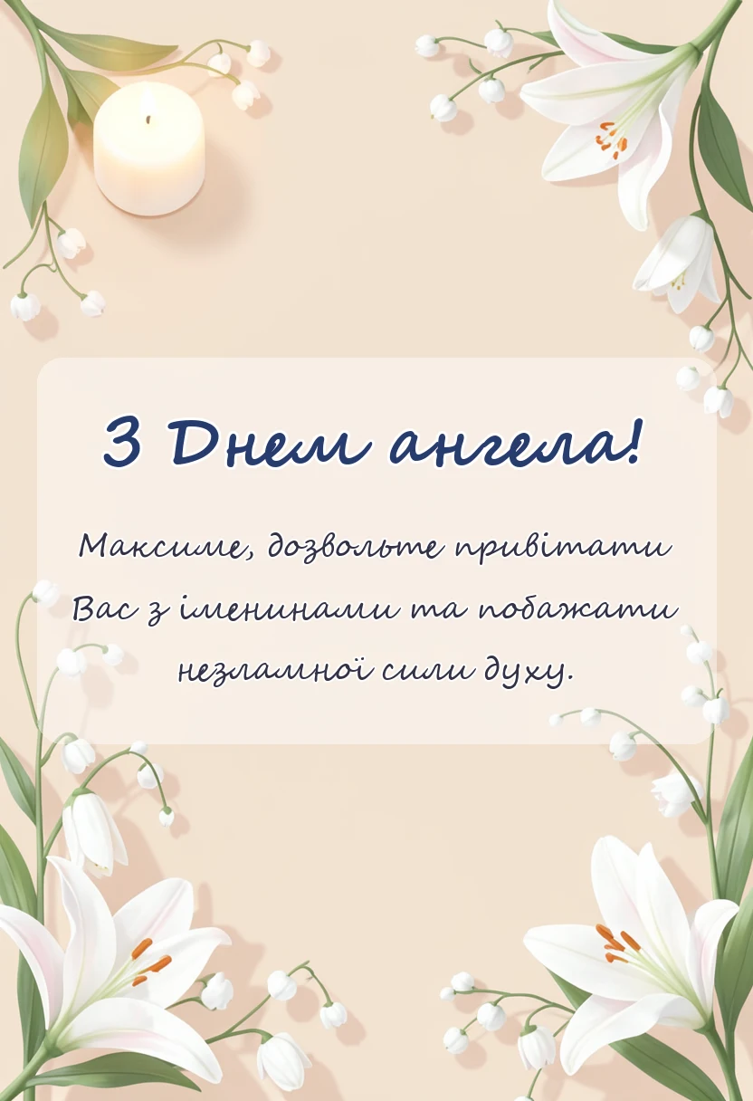 листівка з побажанням - день ангела максима