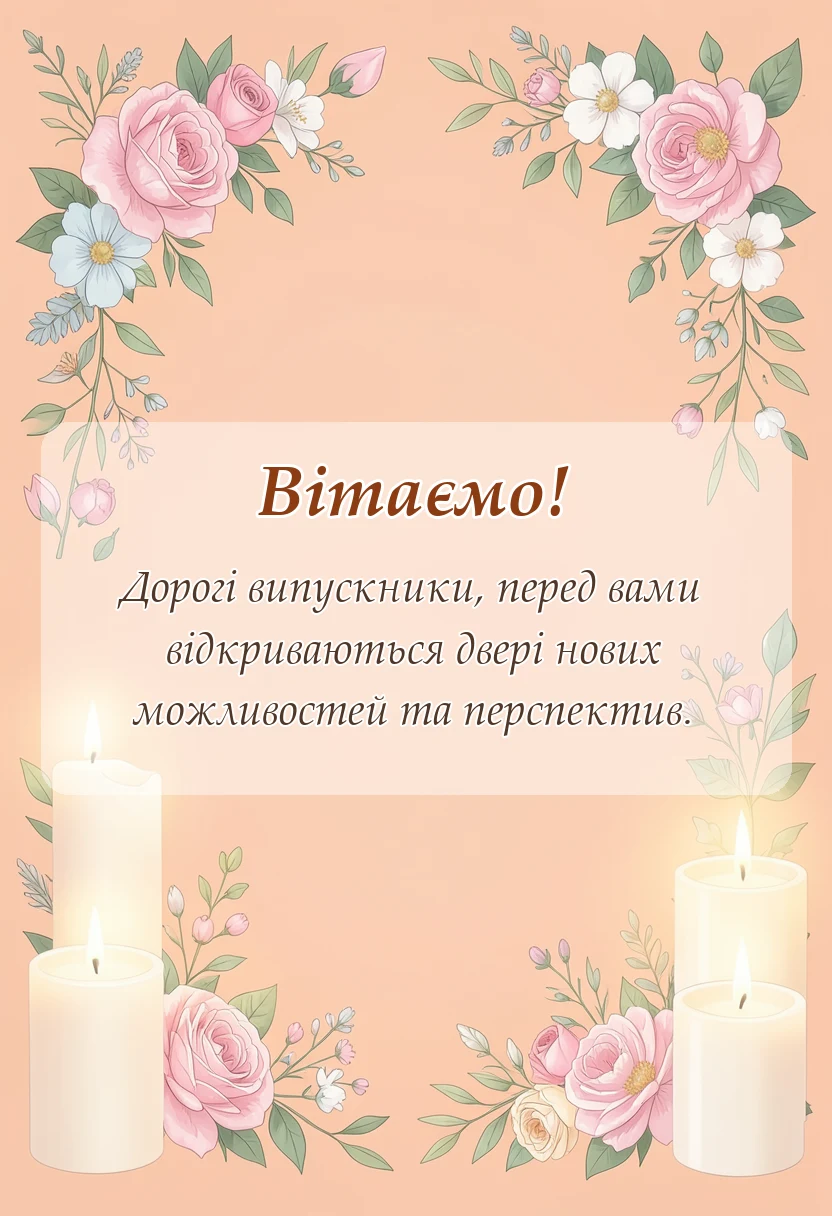 унікальна листівка - побажання дітям на випускний