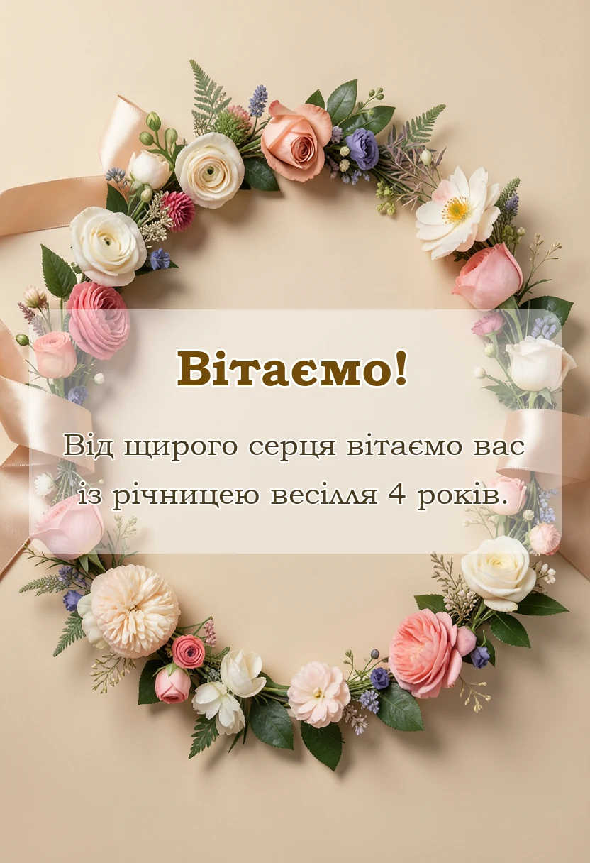 святкова картинка: лляне весілля привітання