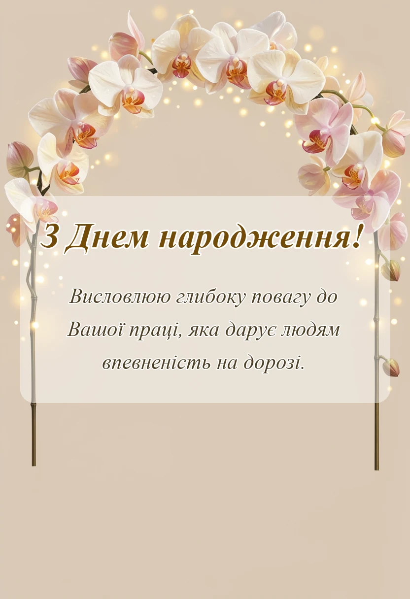 святкова картинка: побажання інструктору з водіння