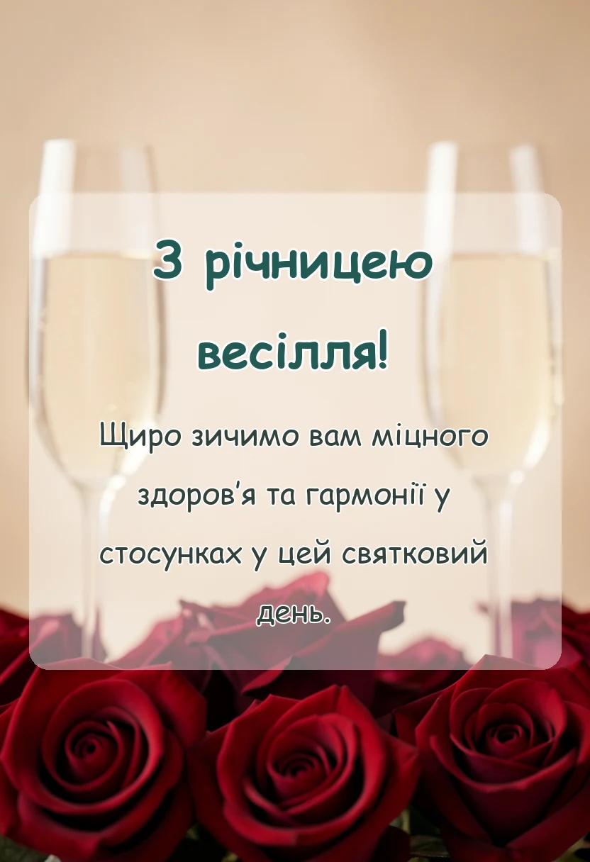 вітальна листівка - привітання дітей з річницею весілля