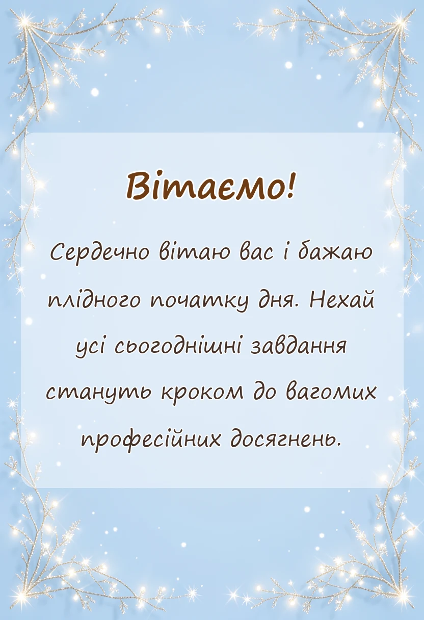 вітальна листівка - гарне привітання з добрим ранком