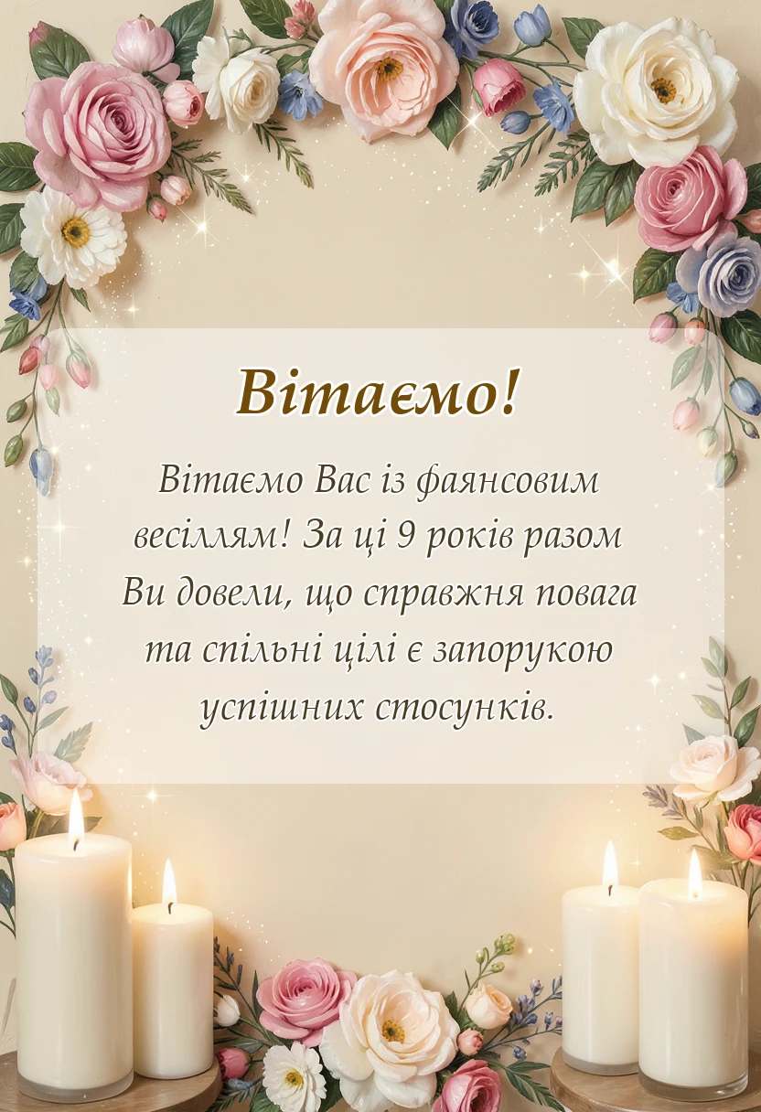 листівка з побажанням - фаянсове весілля картинки