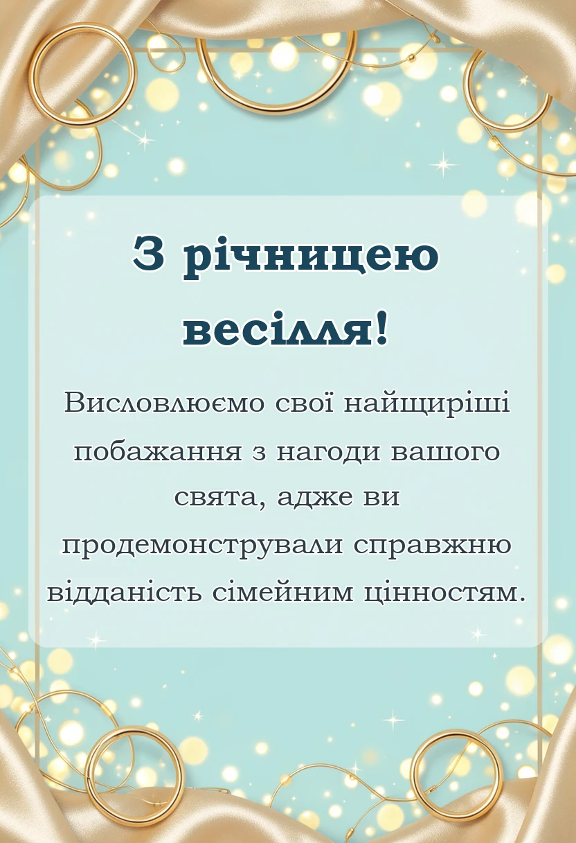 унікальна листівка - привітання дітей з річницею весілля