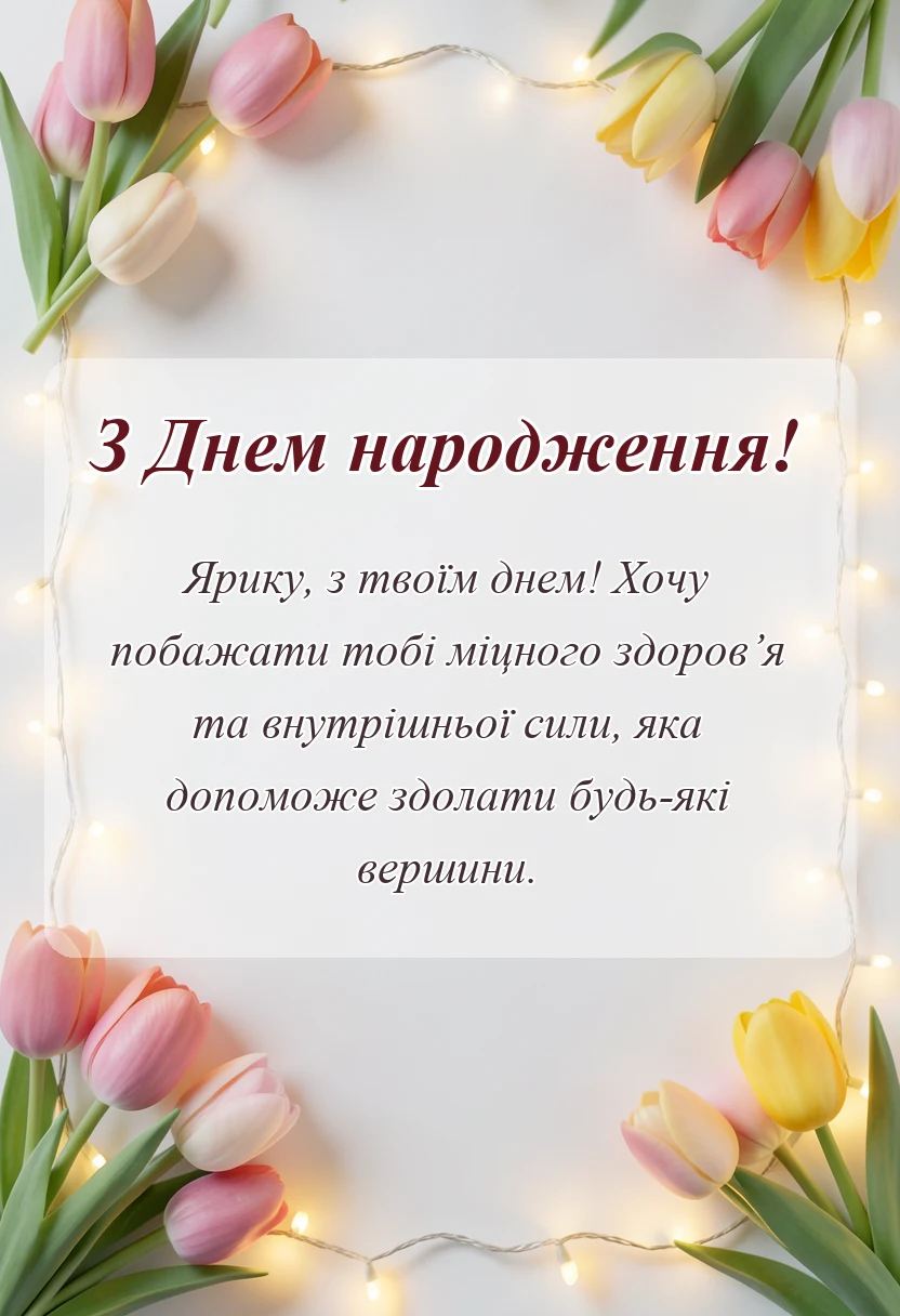 унікальна листівка - привітання з днем народження ярослав