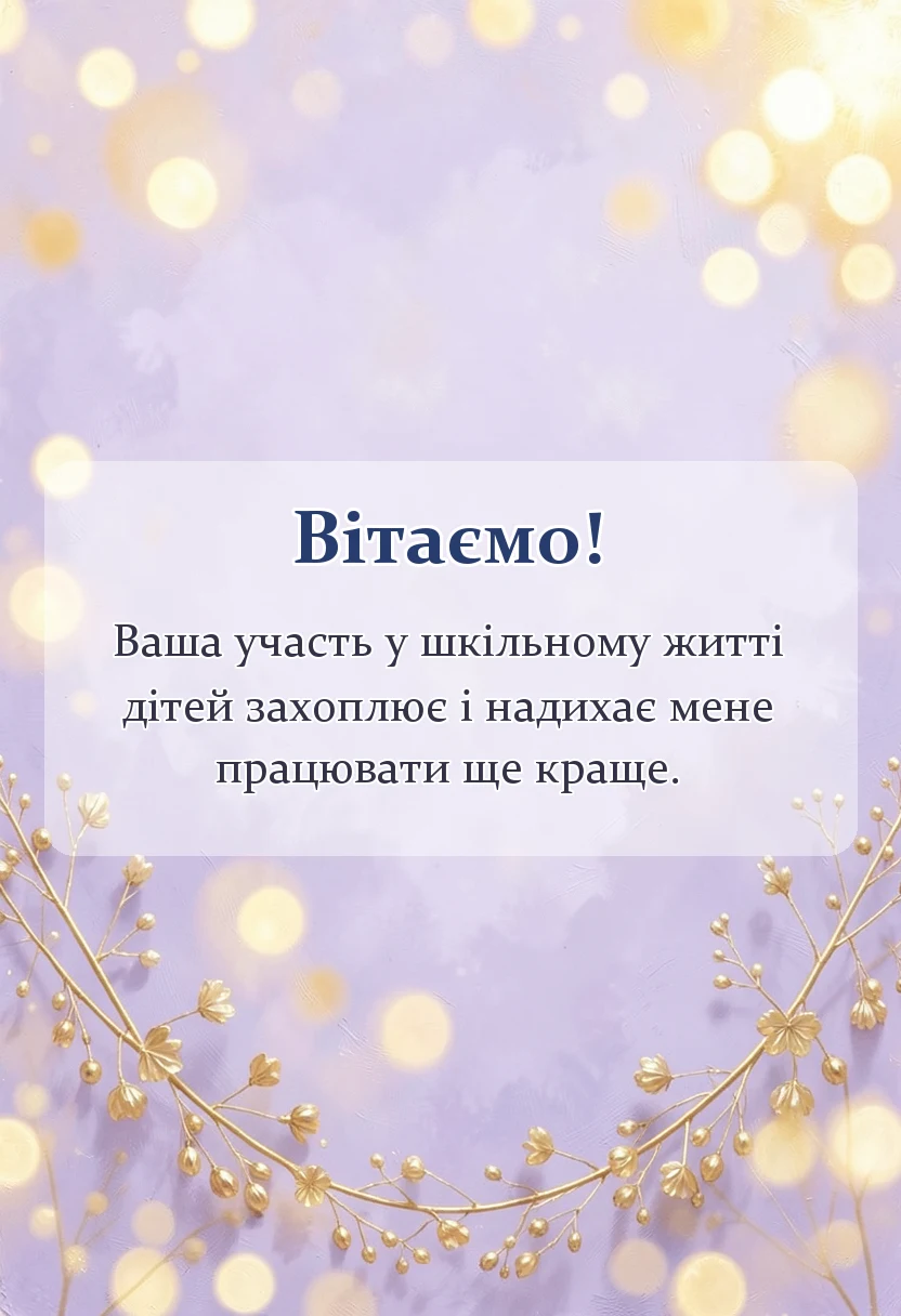 листівка з побажанням - слова подяки батькам від вчителя