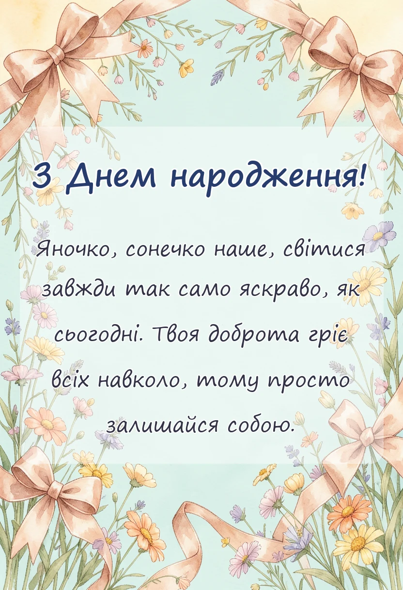 святкова картинка: яночка з днем народження картинки