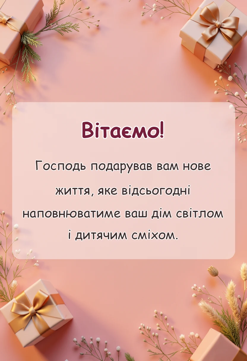 листівка з побажанням - картинка з народженням онука