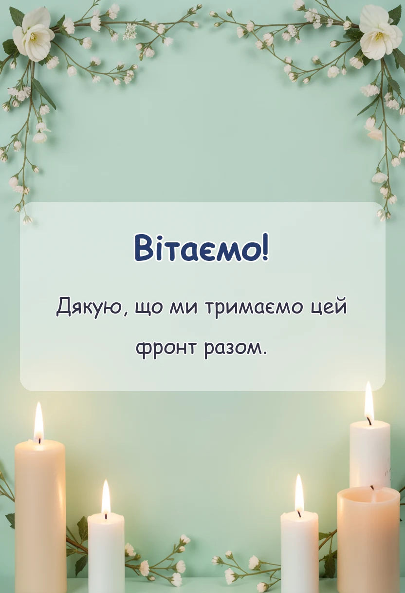 вітальна листівка - побажання колегам під час війни