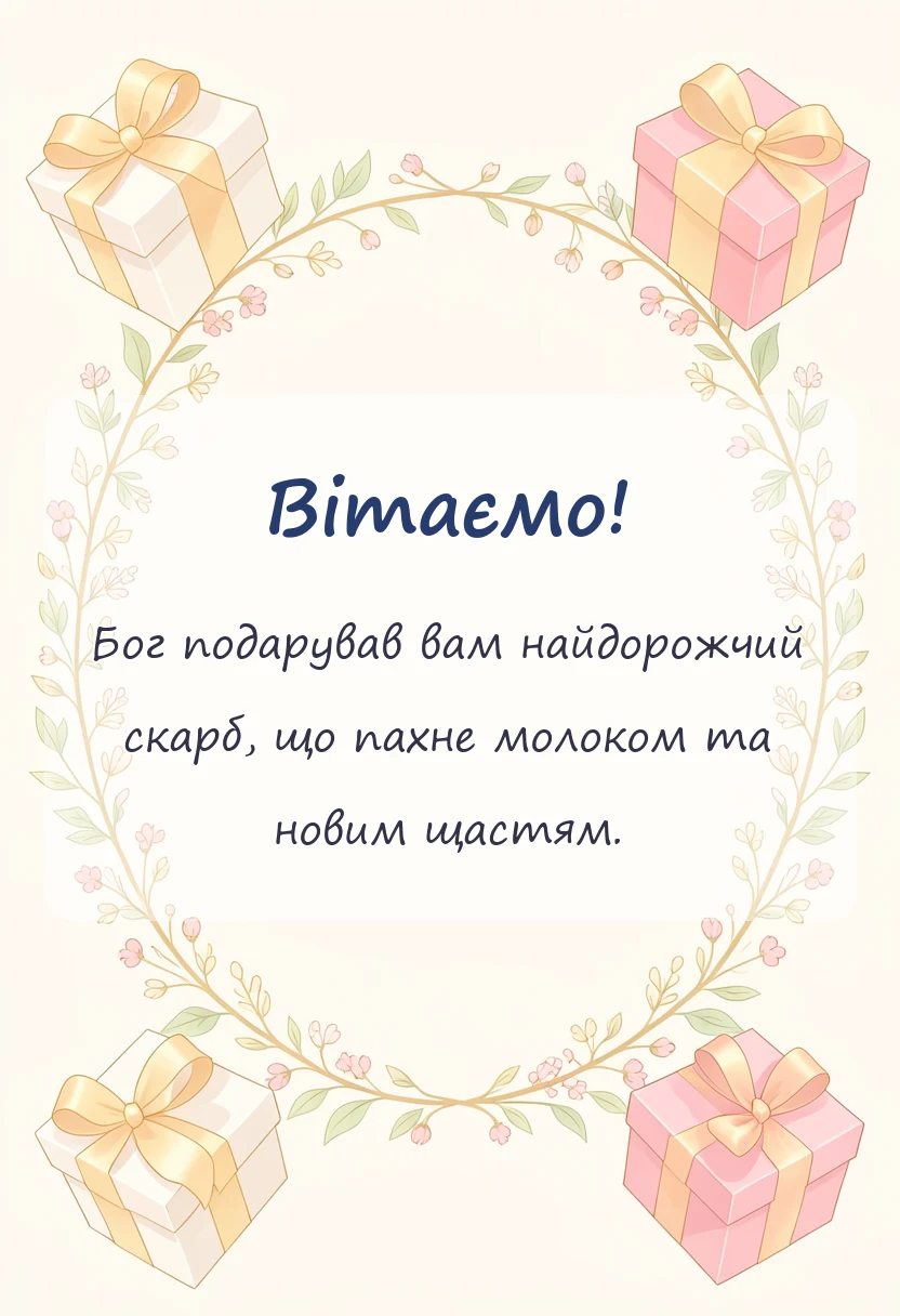 унікальна листівка - привітання з народженням онука своїми словами