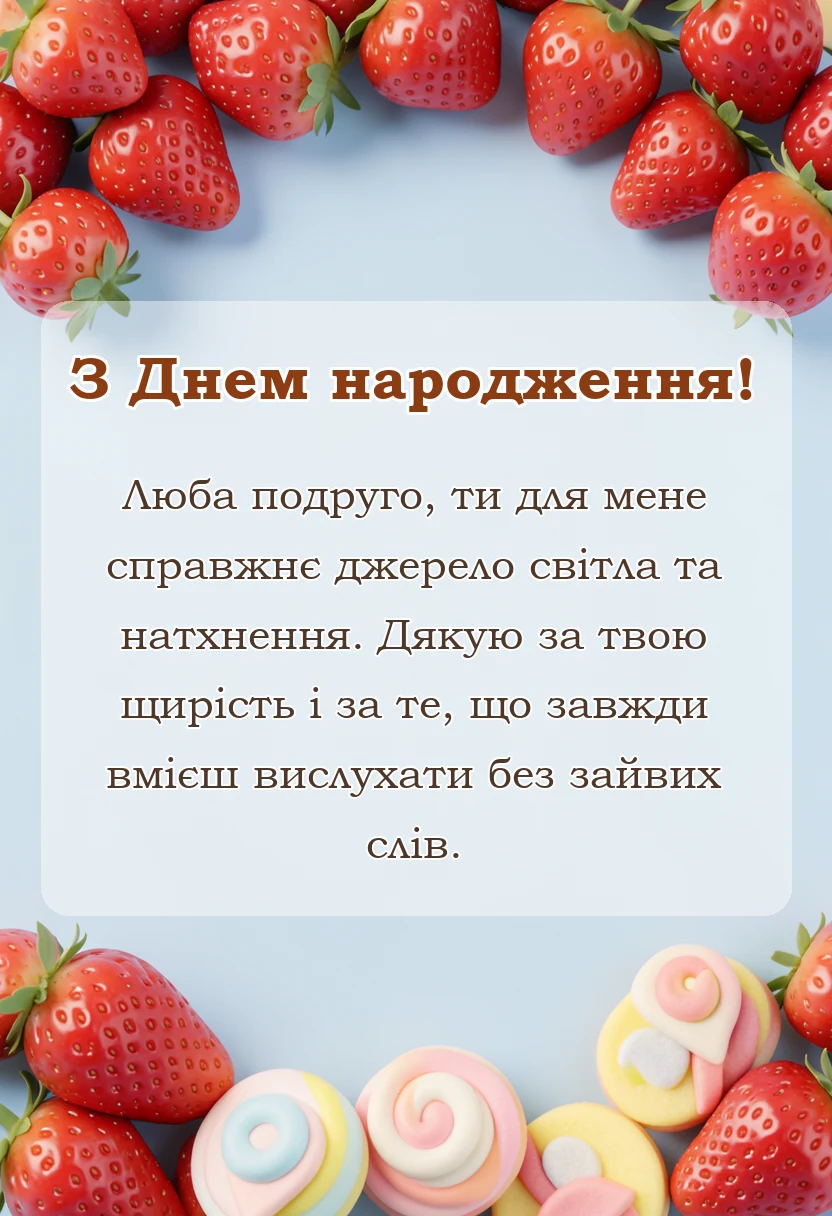 листівка з побажанням - привітання до дня народження