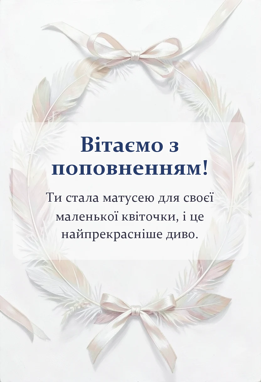 святкова картинка: вітальні листівки привітання з народженням донечки