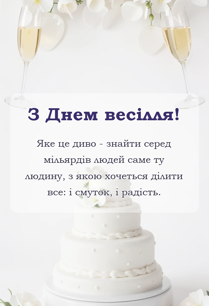 святкова картинка: привітання з весіллям