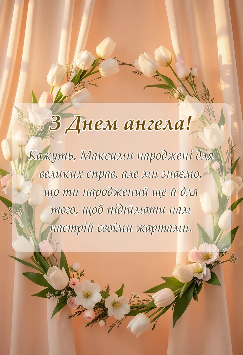 листівка з побажанням - смішний вірш про максима