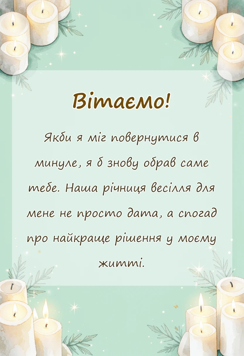 красива листівка: привітання з 18 роками весілля дружині