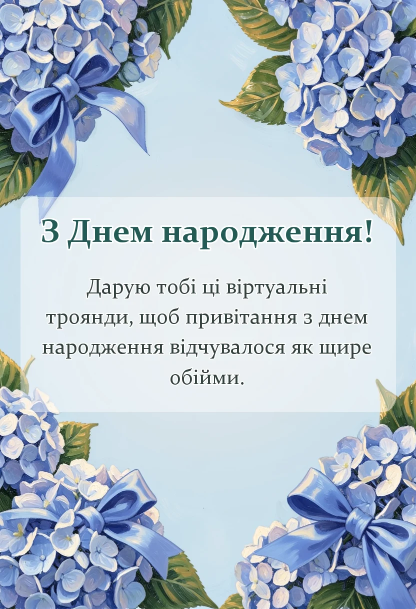 святкова картинка: привітання з днем народження троянди листівки