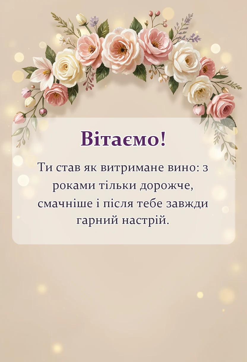 унікальна листівка - привітання з 70-річчям чоловікові
