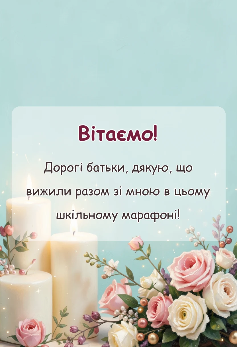 листівка з побажанням - слова подяки батькам від вчителя