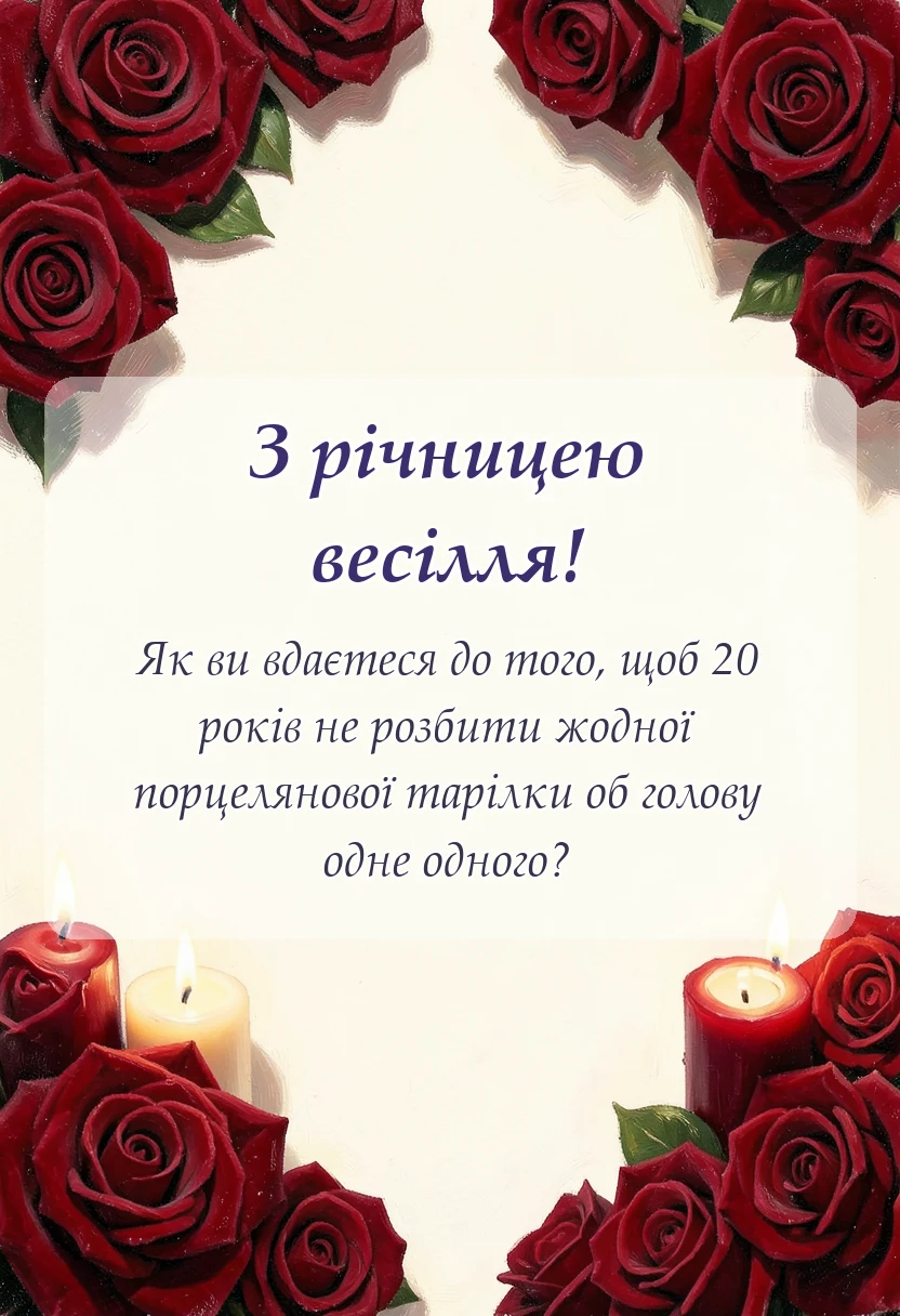 вітальна листівка - картинки з порцеляновою річницею весілля