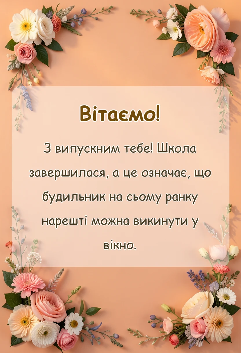 красива листівка: побажання дітям на випускний