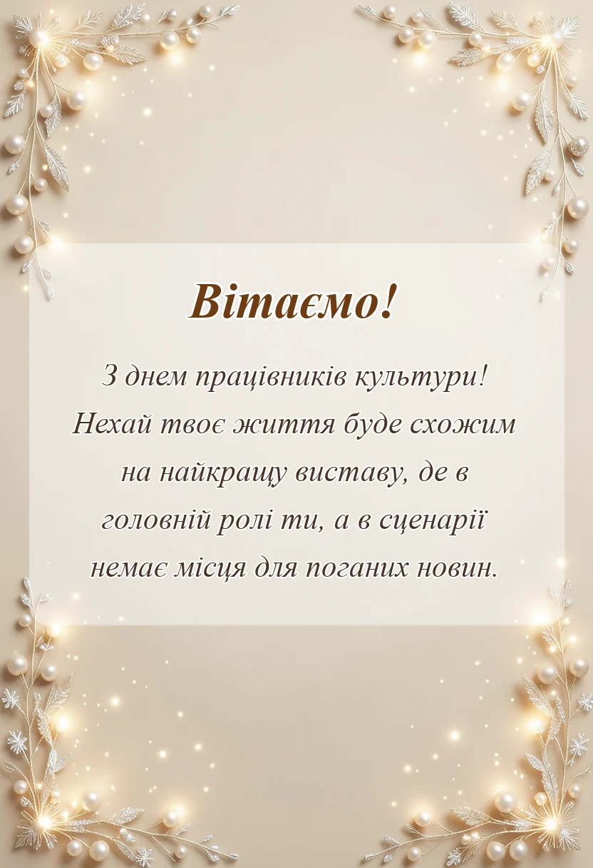 вітальна листівка - картинки працівникам культури