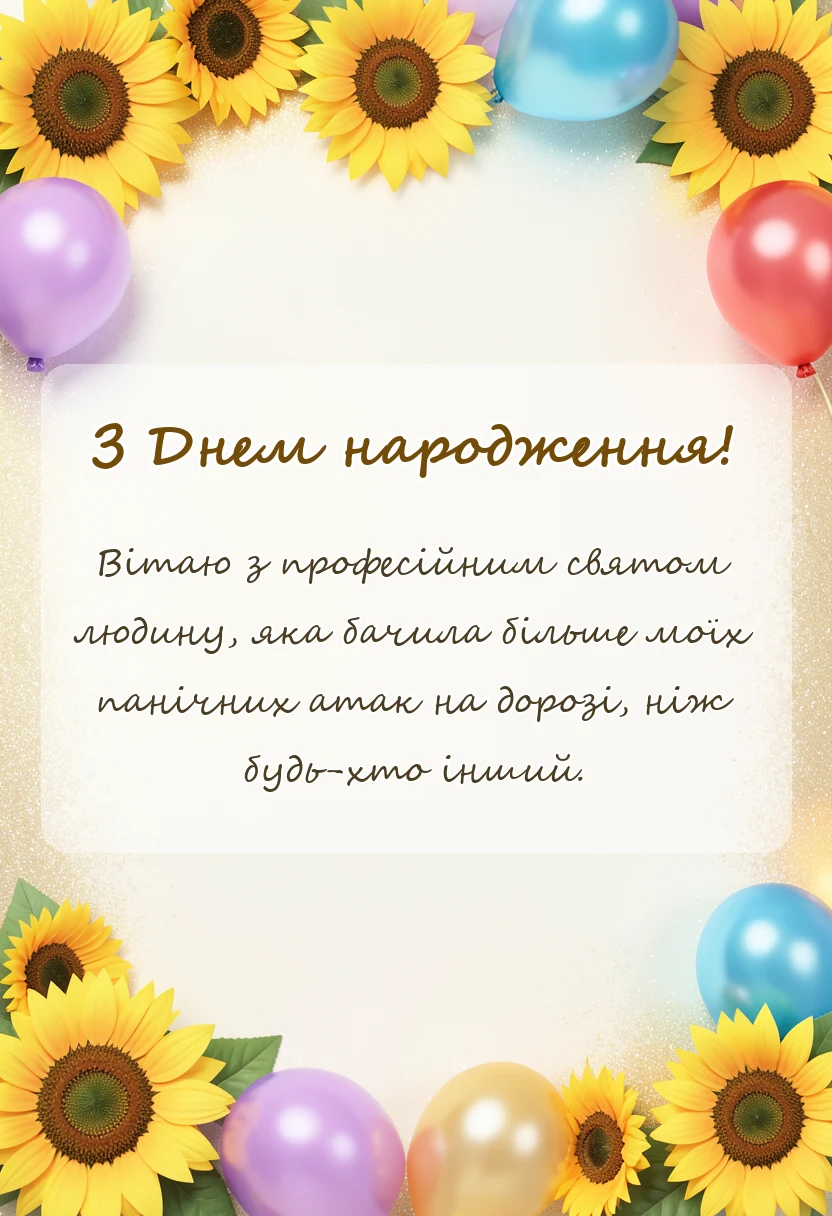вітальна листівка - побажання інструктору з водіння