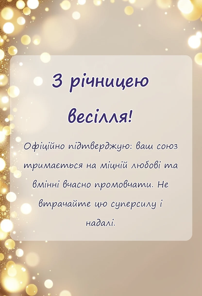 святкова картинка: привітання дітей з річницею весілля