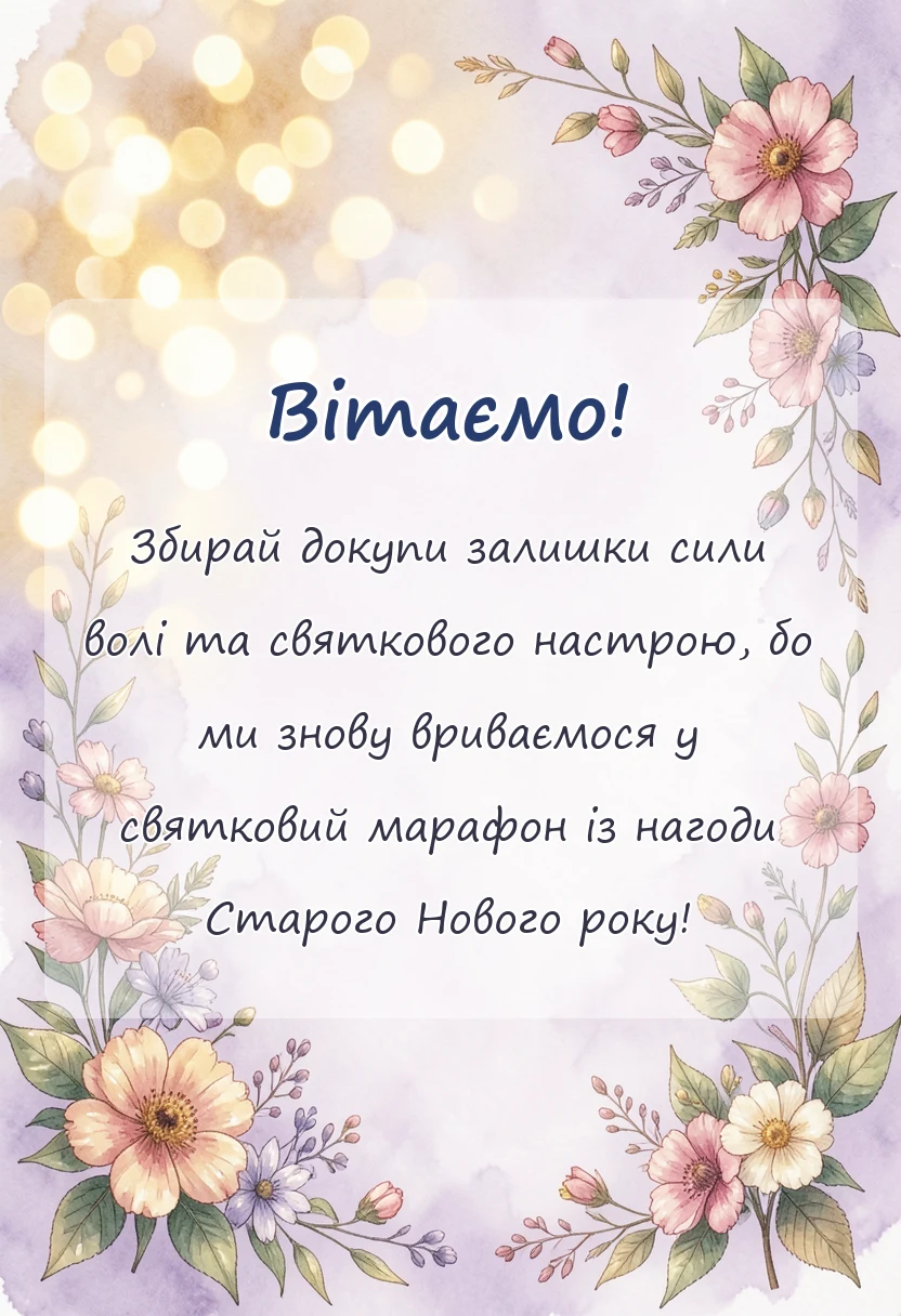 вітальна листівка - картинки зі старим новим роком українською мовою