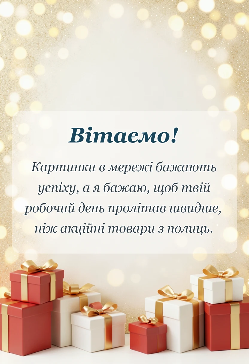 вітальна листівка - прикольні привітання з днем торгівлі картинки