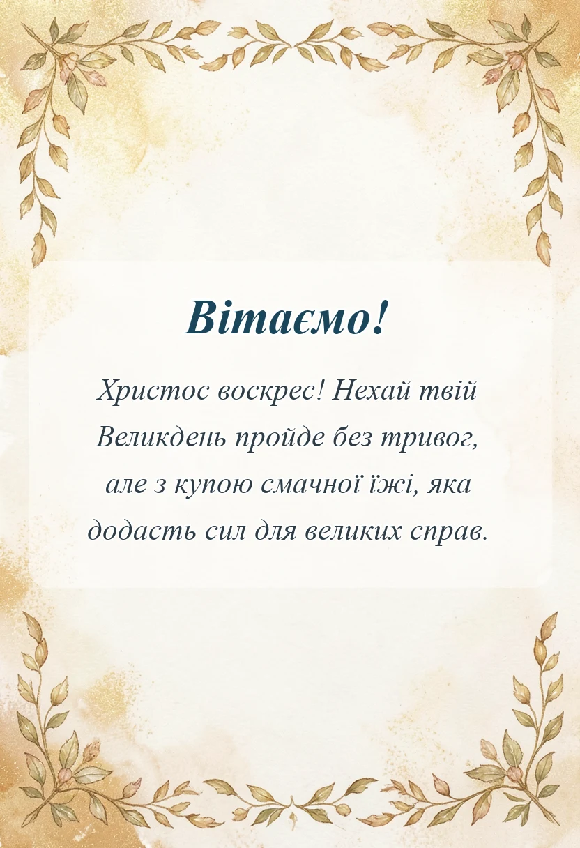листівка з побажанням - патріотичне привітання з великоднем