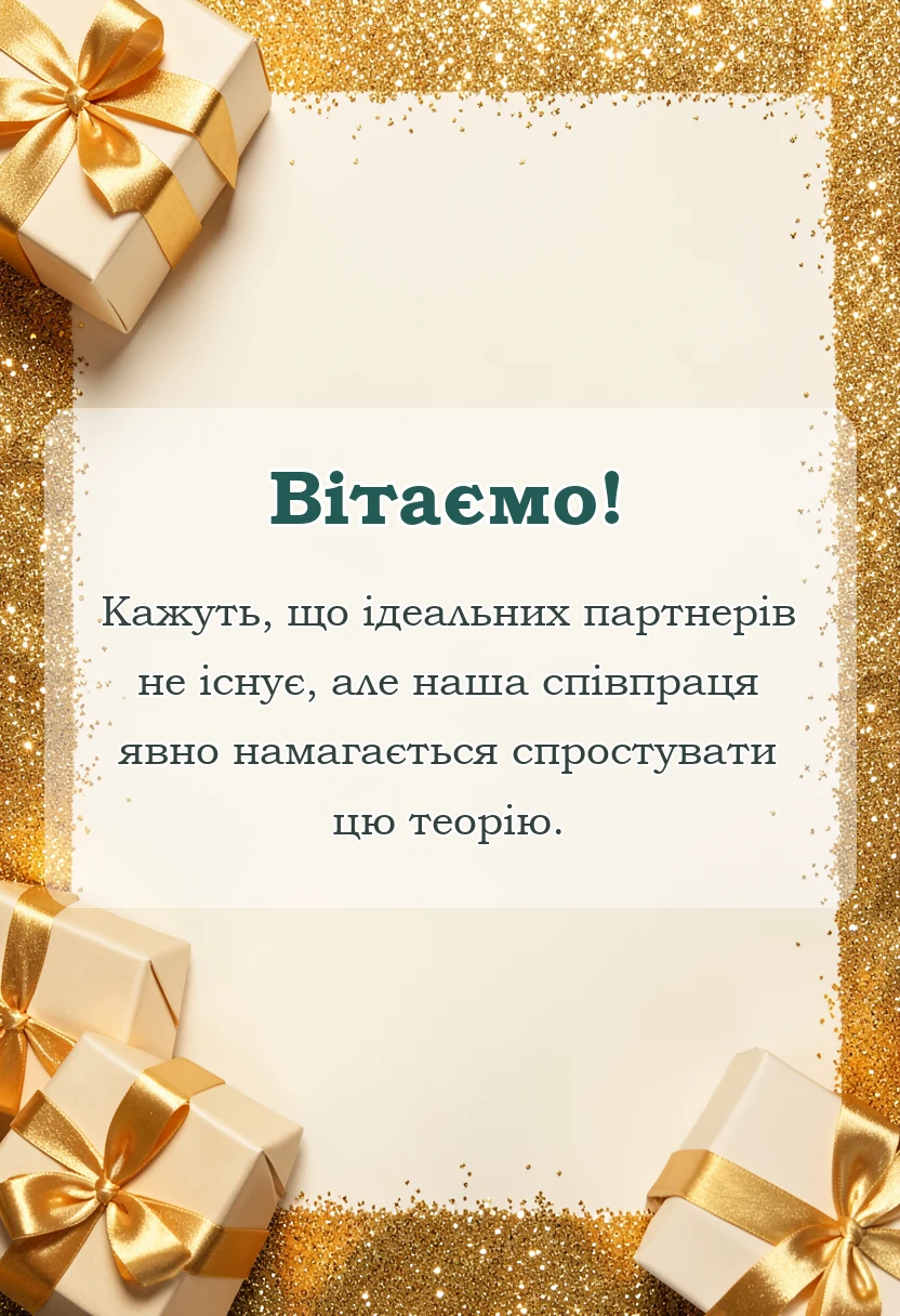 листівка з побажанням - подяка за співпрацю